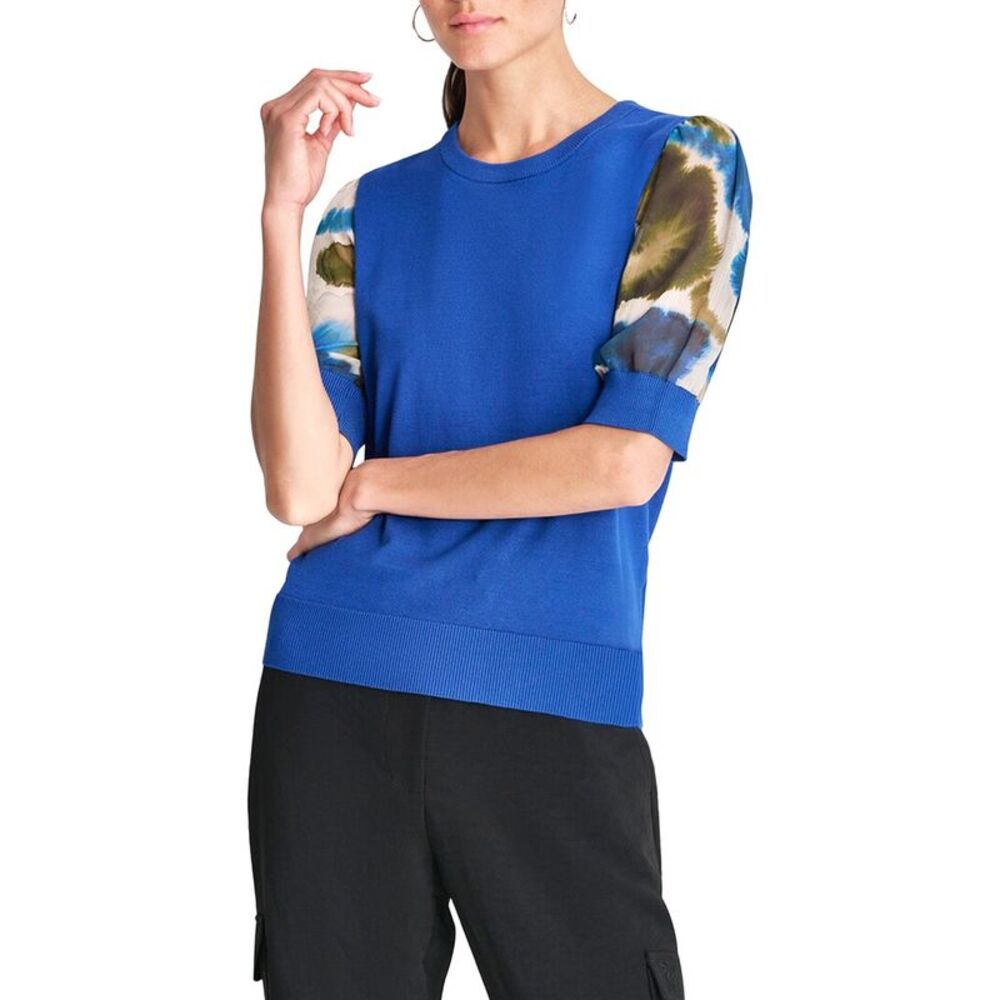 Dkny Womens  Printed Sleeve Top